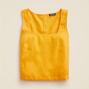 NTW J.Crew squareneck button-back top in linen